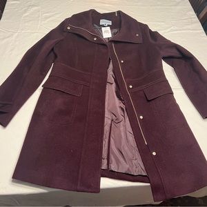 Women's Cole Haan stand Collar Wool Blend Coat Size 12